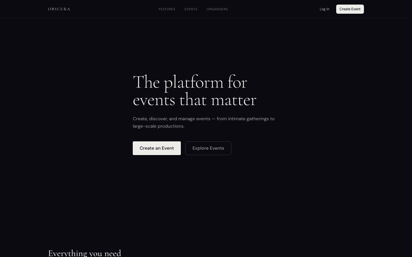 Obscura — Event Discovery